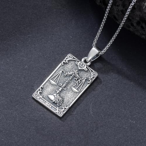 PELOVNY 12 Zodiac Sign Necklaces 925 Sterling Silver Constellation Tarot Card Pendant Necklace Astrology Horoscope Jewelry Birthday Gifts for Women Men3