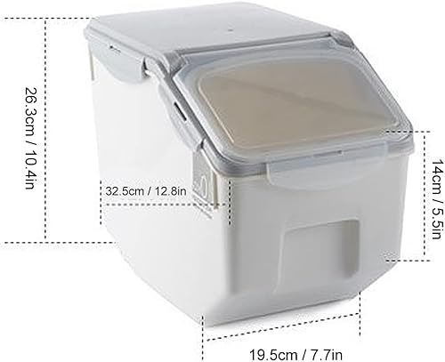 Miniatura 6 de Asixxsix Recipiente de almacenamiento de alimentos, tapa hermética, gran capacidad, multiusos, harina de arroz, granos, cereales, contenedor de