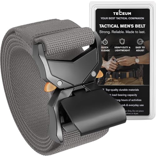 Image of TECEUM Tactical Belt - Heavy-Duty & Quick Release - Military, Work, Rigger, Duty & Utility Belt for Men