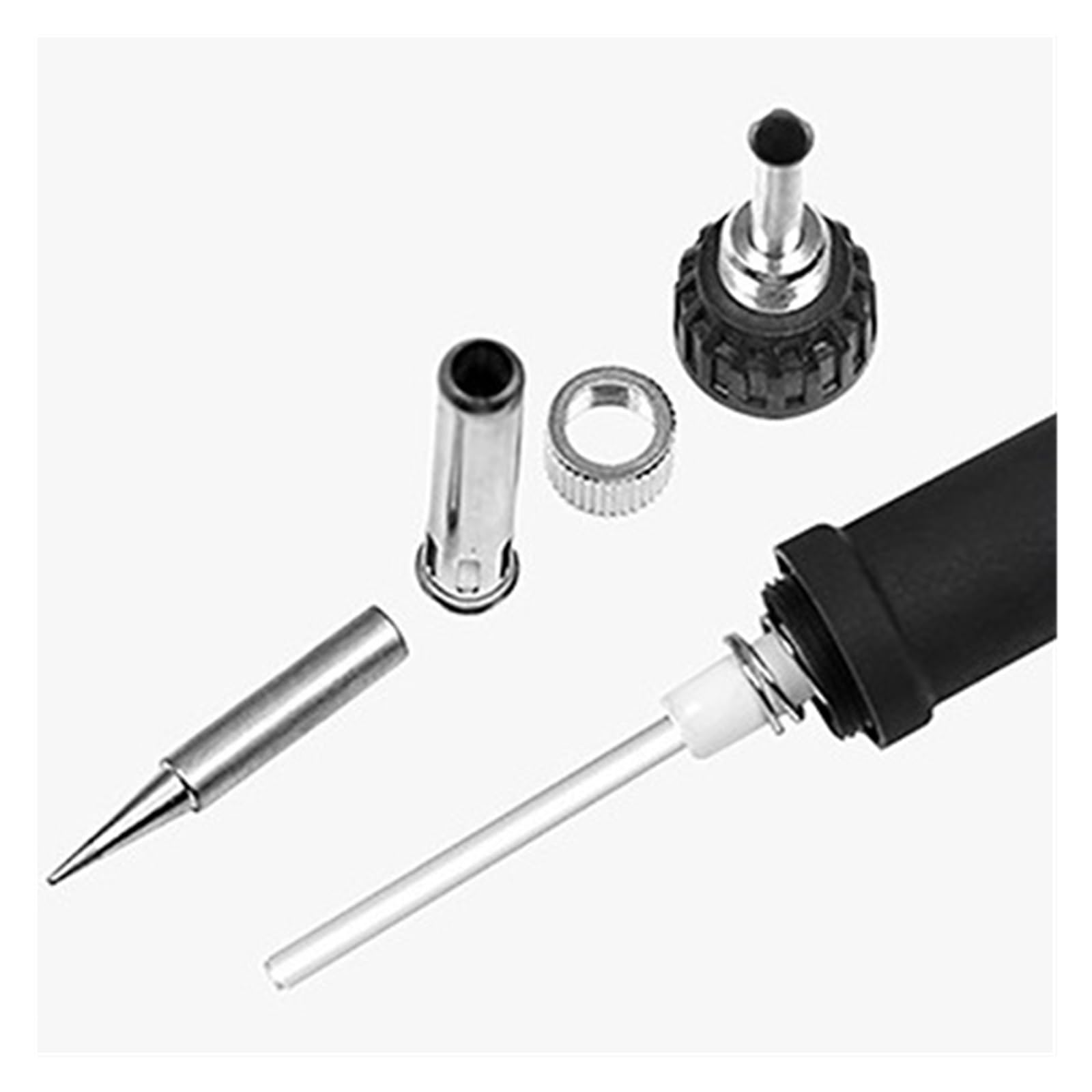Kit De Soldador Eléctrico 80 W, Herramienta Soldadura Digital Con Temperatura Ajustable, Estaño Puntas Hierro, Herramientas Reparación Calentamiento Preciso(White,Set-5)