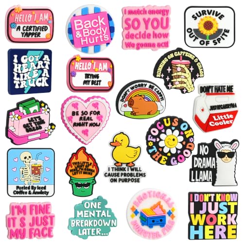 Funny Focal Beads 20PCS Sarcastic Humor Focal Bead Hilarious Focals for Pens/Necklace/Keychains/Bracelets/Lanyards Worker Coworker Women Gifts