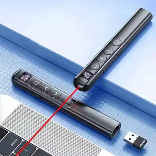 Image of COOLCOLD Wireless Presenter Remote with Red Laser Pointer - 2.4GHz PowerPoint Clicker with Page Up /Down Control - USB Receiver Slide Advancer for PPT Presentation
