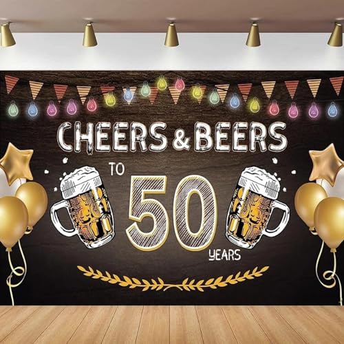 Fondo de fotografía para Celebrar los 50 años. Fondo para Fiesta de cumpleaños con póster Decorativo para el 50.º Aniversario. 300x200CM