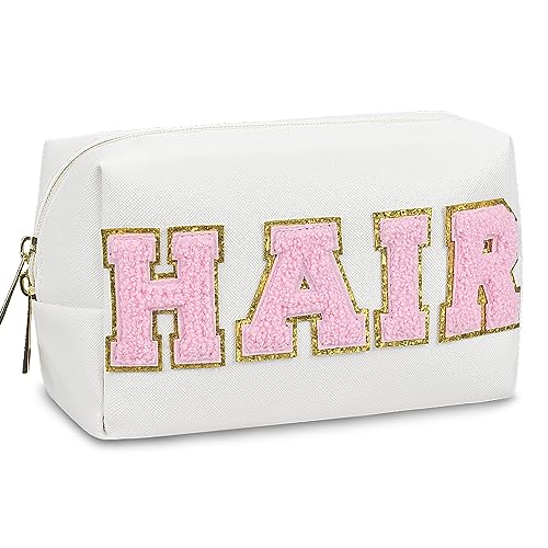 Gosuoa Preppy Makeup Bag,Skincare Bag,PU Leather Portable Waterproof Preppy Stuff for Travel Toiletry Bag,Makeup Bag for Girls Women