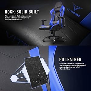 PUKAMI Gaming Chair High Back Gaming Chair for Teens Ergonomic Racing Chair Computer Desk Chair with Massage Lumbar Support and Headrest Girl Gamer Chair with Height Adjustable (Blue) PUKAMI Gaming Chair High Back Gaming Chair for Teens Ergonomic Racing Chair Computer Desk Chair with Massage Lumbar Support and Headrest Girl Gamer Chair with Height Adjustable Blue