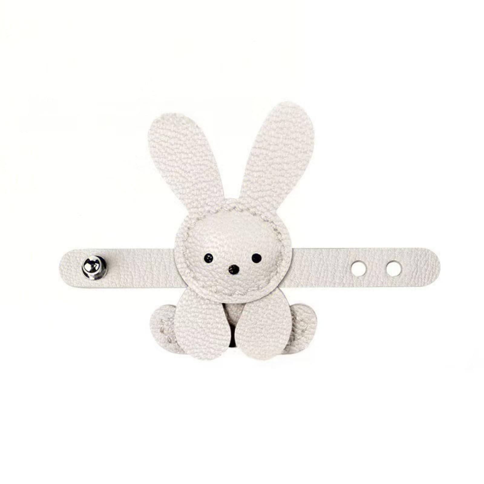 Maxtonser Rabbits Keychain Bunnies Shaped Keychain Keyring Leather Animal Ornament Holder Charm Rabbits Bag Charm for Handbag