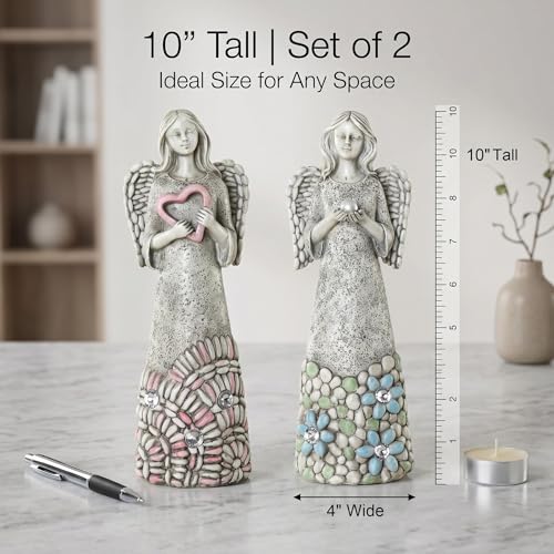 DUSVALLY 2 Pack Estatuas de Ángel 10 Pulgadas miniatura 5