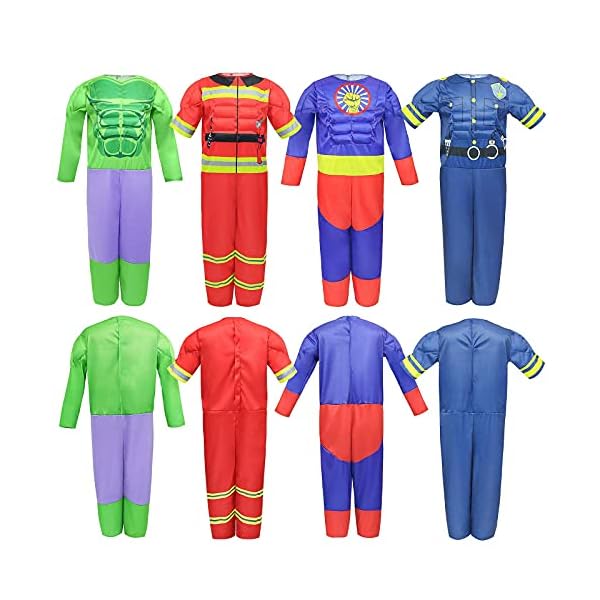 Teuevayl boys muscle chest dress up costumes set trunk with superhero, policeman, fireman, kids pretend role play , boys dress up clothes for kids ages 4-7 - image 7