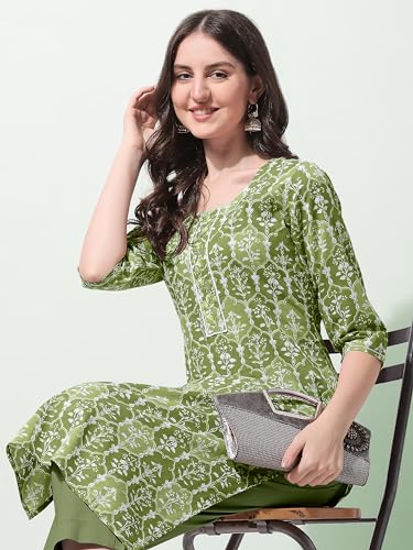 Image of MIRCHI FASHION Women's Straight Fit Paisley Printed And Embellished Kurta Set with Dupatta and Trouser