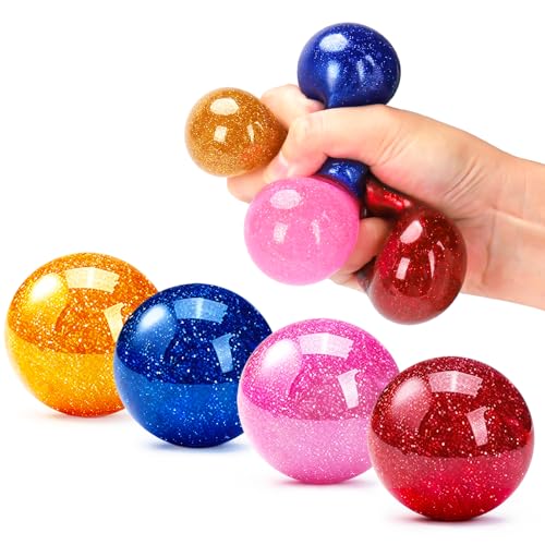 24 Pack Fidget Stress Balls,Sensory Squishy Ball Anti-Anxiety Toys Bulk for Kids, Adults Stress Relief,Fun for Student Classroom Prize, Birthday,Party Favors, Children's Day,Easter Basket Stuffers