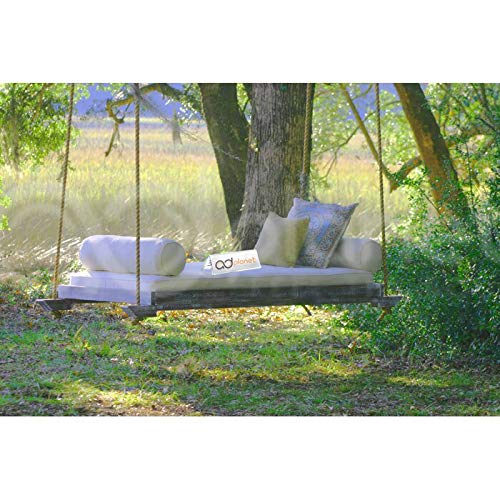 AD Rope Hanging Wooden Hammock Foldable Swing Bed for Bedroom