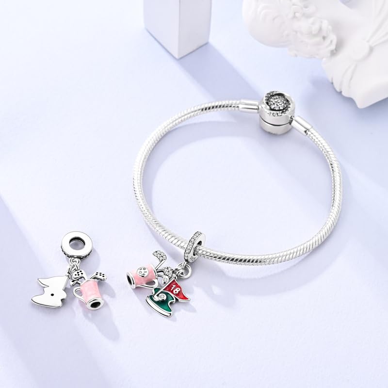 Golf Charm Charm, Compatible with Pandora Bracelet Neckalce2