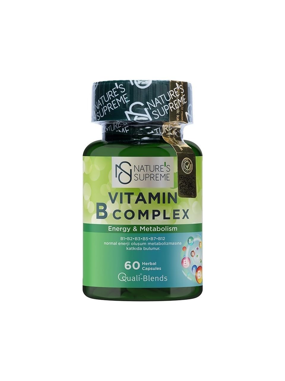 Nature's Supreme Vitamin B Complex 60 Kapsül AROMASIZ Renkli