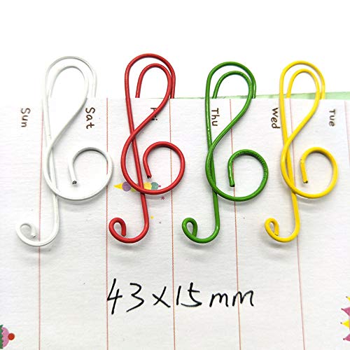 12 pçs/caixa Cor Nota Musical Forma Clipes de Papel Marcadores de Metal Arquivos Livro Página de Pap