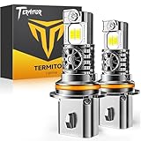 Termitor Upgraded 9007/HB5 Light Bulbs, 70,000LM 12X Super Bright, 1:1 Mini Size 6500K Cool White IP68 Waterproof Automotive Replacement 9007 Fog Lights, 3-Minute Plug and Play Installation, Pack of 2