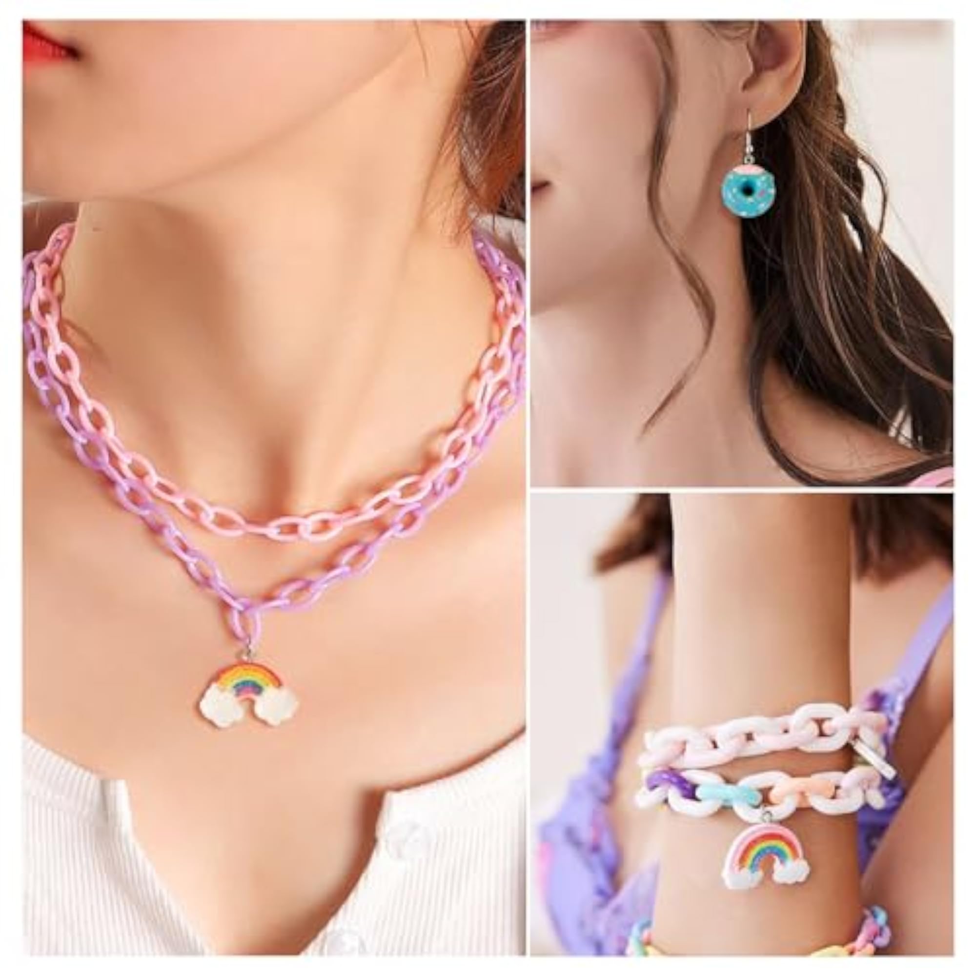 Colorful Animal Food Fruit Pattern Resin Pendants for DIY Craft