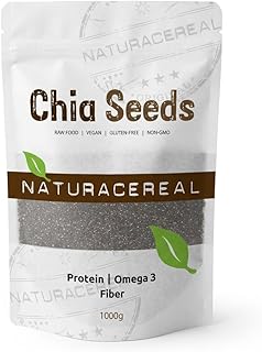 Naturacereal Chia Samen 1kg – Reich an Omega-3, Ballaststoffen & Quelle pflanzlichen Proteins, Antioxidatives Kraftpaket, Ideal für Smoothies, Puddings & mehr – Ethisch geerntet