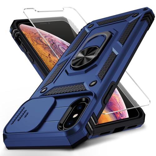 Vinve for iPhone X Case/iPhone Xs Case, Slide Lens Cover, HD Screen Protector, Military Grade Drop...
