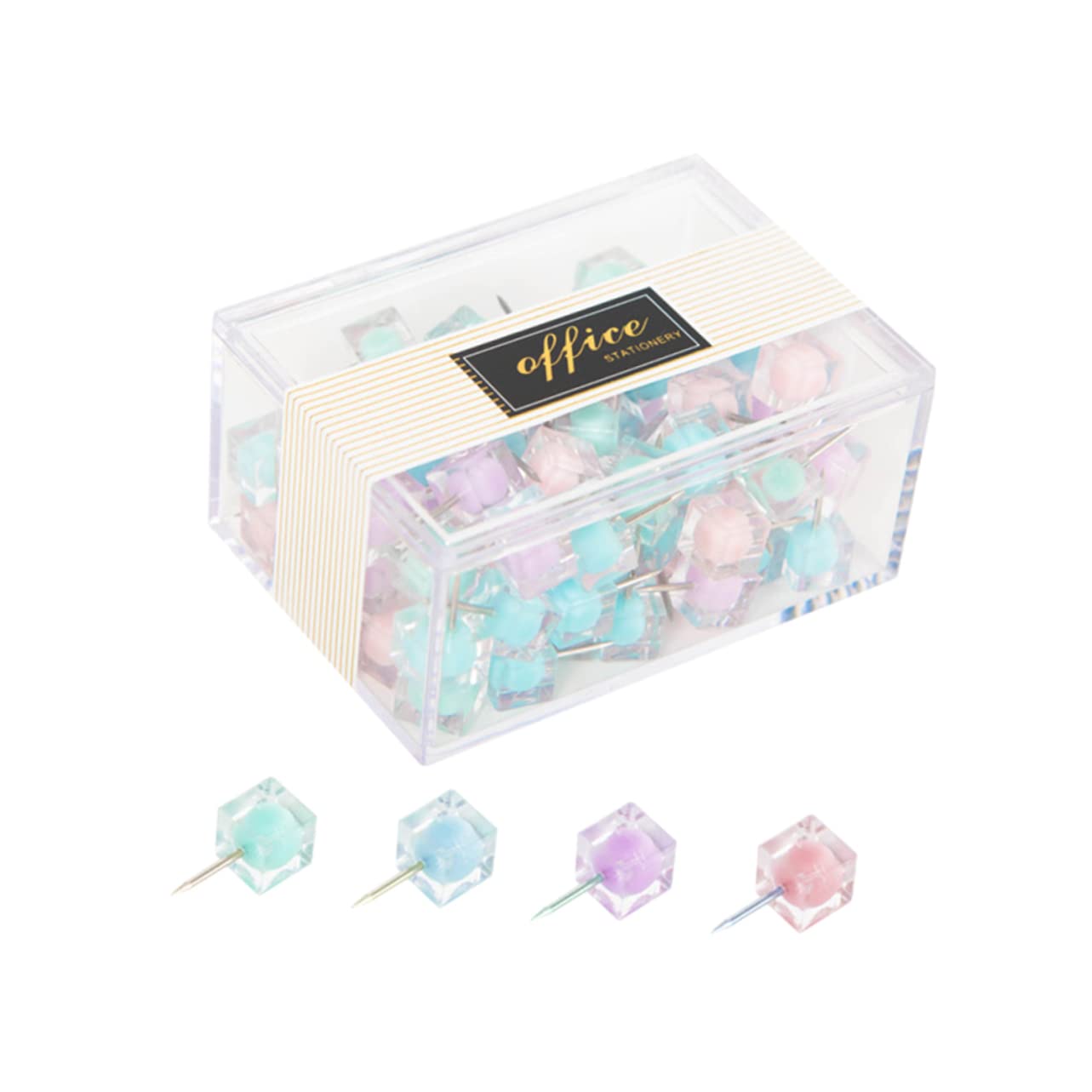 Housoutil 3 Series Chinchetas Coloridas para Oficina Push Pins para Decoración De Tableros De DIY para Escolar Y 80 Piezas*3