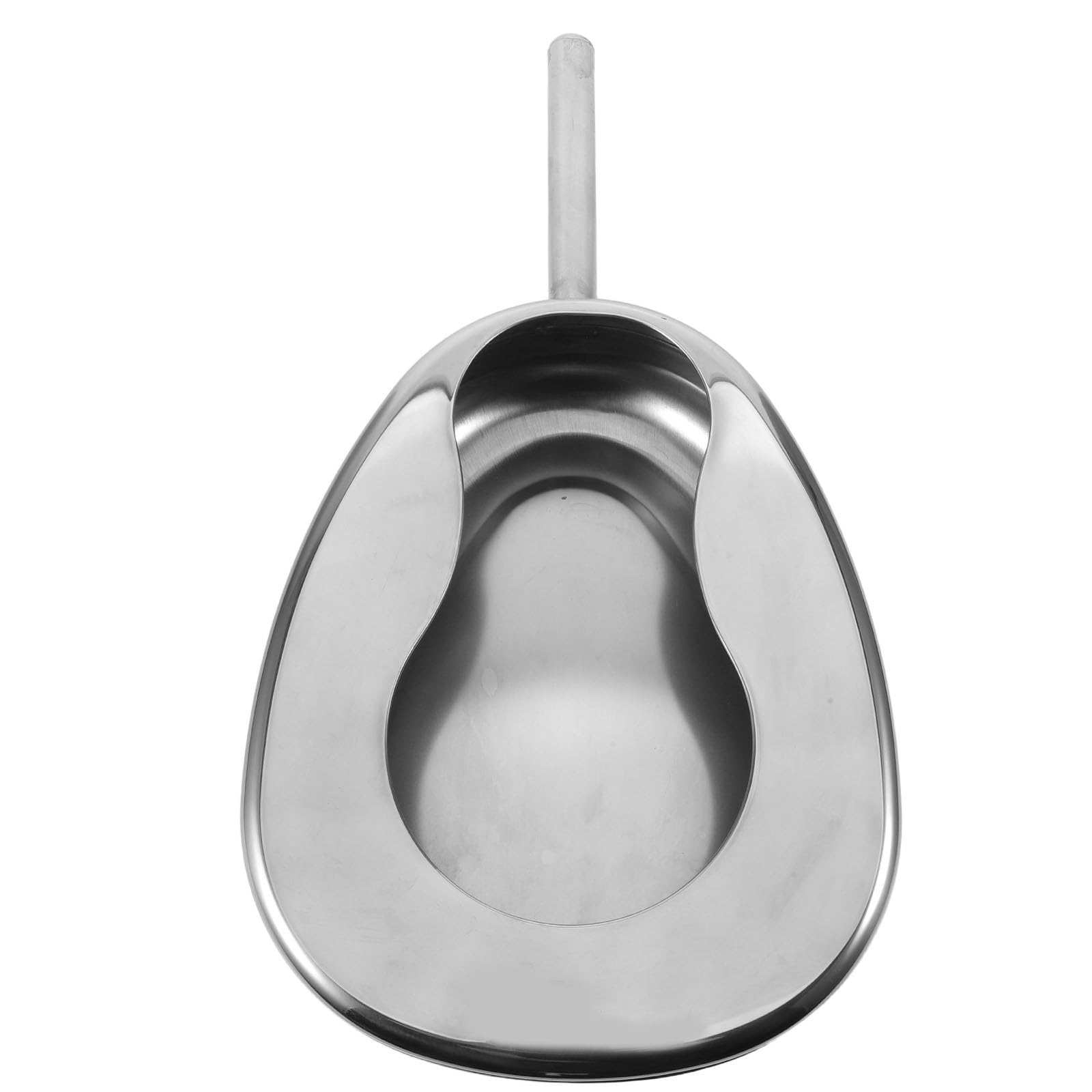 Padella per Letto in Acciaio Inox Argento per Pazienti Allettati | Capacità Ampia, Design Occidentale Moderno, Portatile per Casa e Struttura Sanitaria