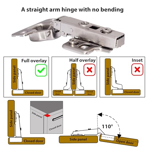 AERZETIX - C41043 - Set di 4 cerniere invisibili a...