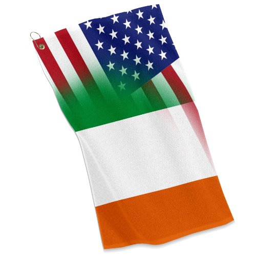 ExpressItBest Golf/Sports Towel - Flag of Ireland & USA - Irish