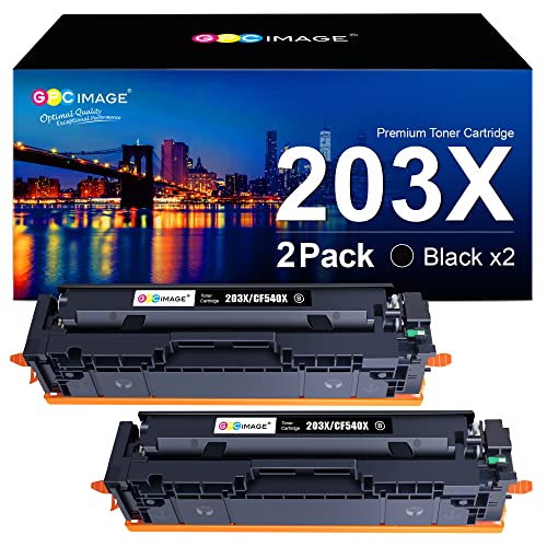 GPC IMAGE 203X Schwarz Kompatible für HP 203X 203A CF540X CF540A für Toner HP Color LaserJet Pro M281fdw M254dw M254nw M254dn M254 M281fdn M281cdw M280nw M281 (Schwarz 2er-Pack)