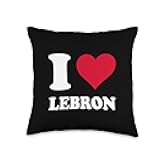 Red Heart I Love Lebron Throw Pillow