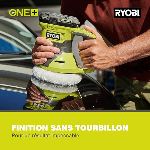 RYOBI Polisseuse sans fil 18Volts ONE+ patin 150 mm Livrée avec 1 bonnet de polissage de 150 mm 1 bonnet en tissu éponge de 150 mm Sans batterie RBP18150 0 - vue 3