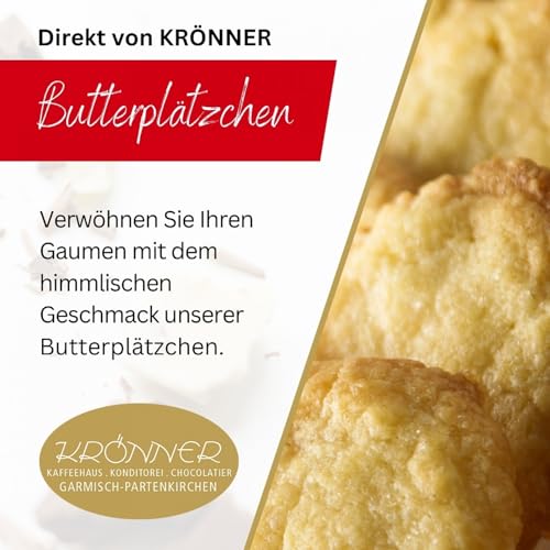 Krönner Butterplätzchen 200 g – Handgefertigte feinste Kekse – Butter Plätzchen mit Bourbon-Vanille und Zitronennote – Buttergebäck aus Mürbeteig – Butter Cookies in premium Qualität