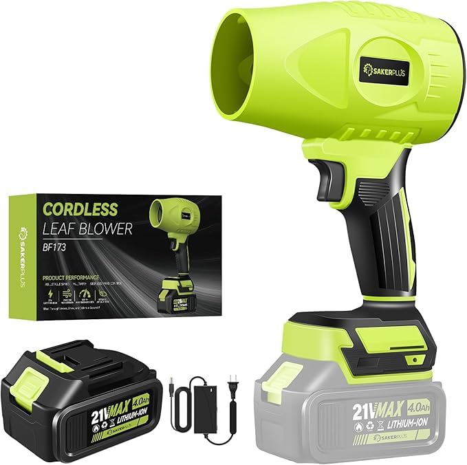 Sakerplus Portable Dust Cleaner, Blower Leaf Blower Cordless, Handheld Blower, Hand Blowers for Lawn Care, Patio Cleaning, 4.0Ah Battery, Charger Included (1 Battery)