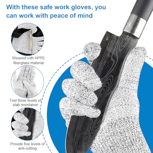 GNALIA 1 paire de gants de jardinage et de cuisine résistants à la coupe gants de sécurité de haute performance de niveau 5