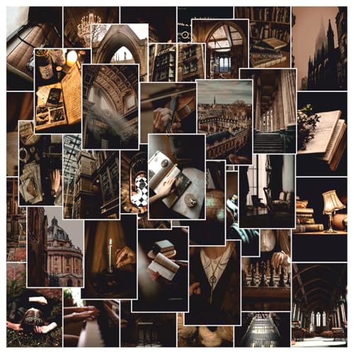 Image of SAW Dark Academia Posters Pack of 54 | 4x6 Inch Aesthetic Wall Collage Posters | Vintage Art Prints for Wall Decor | Decorative Posters for Bedroom, Living Room, Home & Office