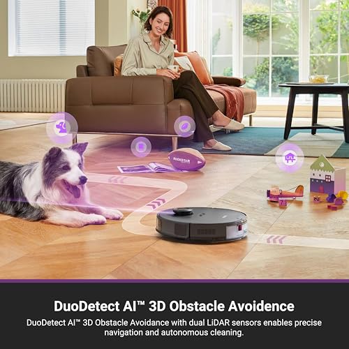 Eureka E20 Evo Plus Robot Vacuum and Mop Combo, 10,000Pa Suction Robot Vacuum Cleaner Bagless Self-Emptying Station, 45-Day Capacity Anti-Hair-Tangling Side Brush Mop Lifting App Control LiDAR Nav 3 Eureka E20 Evo Plus Robot Vacuum and Mop Combo, 10,000Pa Suction Robot Vacuum Cleaner Bagless Self-Emptying Station, 45-Day Capacity Anti-Hair-Tangling Side Brush Mop Lifting App Control LiDAR Nav - Image 4