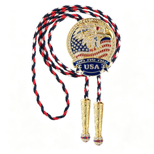 Image of GelConnie Bolo Ties for Men Women Western Cowboy Tie Mens Western Necklace Leather Necktie Gold Bolero Tie Cowboy Necklace