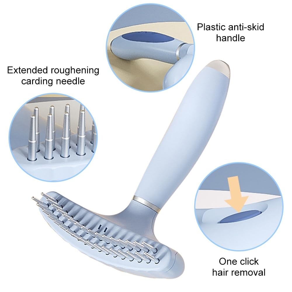 Râteau pour Chien,Brosse de Toilettage pour Chien de Compagnie,Peigne de Massage pour Chien pour Enlever les Cheveux Emmêlés et les Nœuds