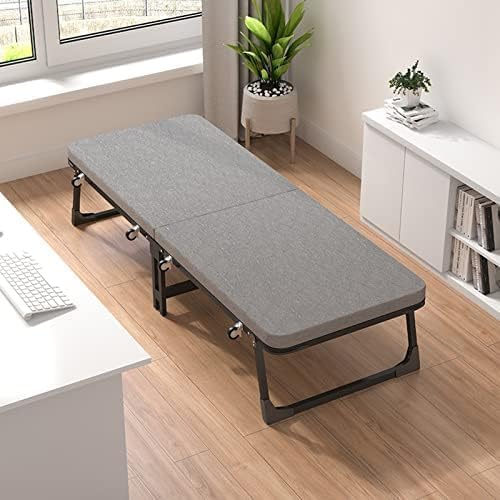 Cama Plegable con Colchón, Camas Plegables para Adultos, Colchón De Espuma Viscoelástica con Ruedas, Fácil De Transportar Y Montar, 183 * 60 * 34cm