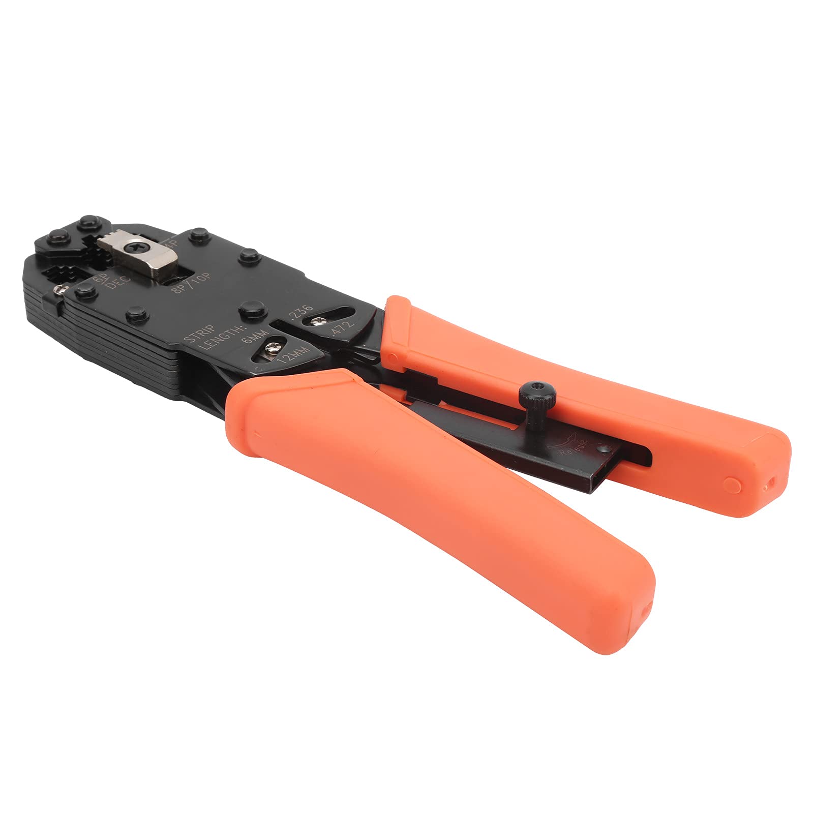 Pinza per crimpare in acciaio ad alto tenore di carbonio, strumento manuale per la crimpatura dei cavi, con design ergonomico a cricchetto e porte 8P/6P/4P per connettori di