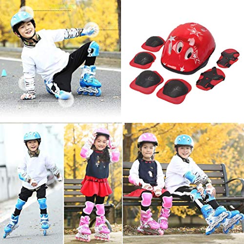 Conjunto De Proteção De Skate/Skate Com Joelheiras De Patinete De Equitação Para Capacete - 7Pcs ver