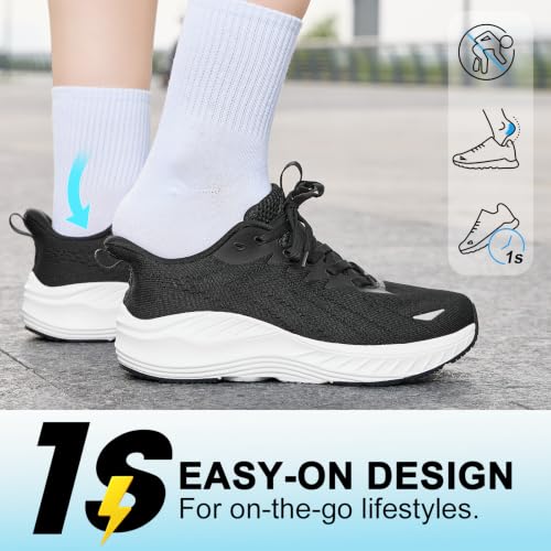 Image of Women's Slip On Walking Shoes Wide Cushion Running Tennis Shoes with Arch Support Insole, Non Slip Sole for Nursing Workout Gym Athletic Fashion Sneakers 6-12