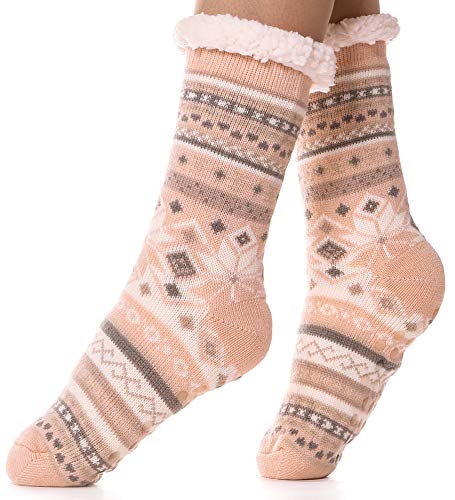 Image of EBMORE Women Slipper Fuzzy Socks Fluffy Cozy Cabin Warm Winter Soft Thick Comfy Fleece Non Slip Home Socks