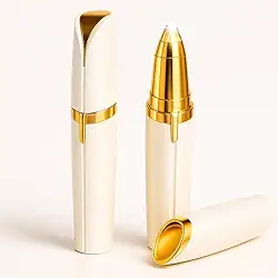 Caneta Depilador Sobrancelha Sem Dor Recarregável USB com Luz LED – Removedor Elétrico Tira Pelos Portátil de Alta Precisão