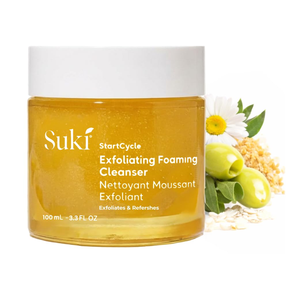 Skincare Exfoliate Foaming Cleanser - With Natural Sugar & Colloidal Oat - Facial Exfoliator & Mechanical Exfoliant that Reduces Dry Skin Buildup While Promoting Radiant, Smooth, Soft Skin - 4 oz