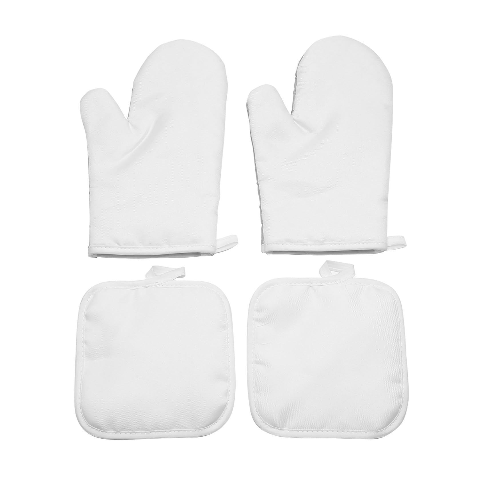 Aniyaa Sublimation Blank Oven Mitts Set Gloves and Sublimation Blank Pot Pad for DIY Kitchen Accessories 4Pcs