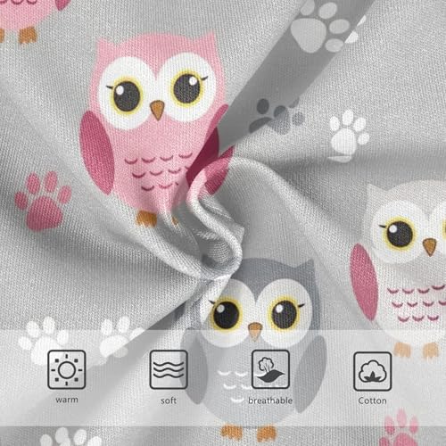 Cute Owls White Footprint Grey Girls Underwear Toddler 2t Cotton Little Girl Panties Personalized Kids Undies Briefs3