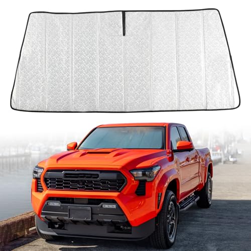 Trumgeta Custom Fit Windshield Sun Shade Fit for Toyota Tacoma 2024 2025 2026, Complete Light & UV...