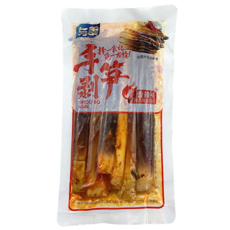 Miniatura 2 de Brotes de bambú pelados a mano frescos 14.11 ozpaquete, aperitivos chinos picantes instantáneos, verduras en escabeche, brotes de bambú de pimienta