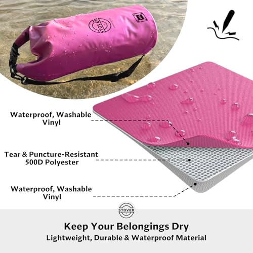 Image of STOVER 5 /10 /25 /30 /40L Waterproof Dry Bag, Medium Lightweight Roll Top Dry Bag Backpack w /Waterproof Phone Case, Kayaking, Travel, Hiking, Fishing, Tubing, Camping, the Beach, Men /Women (Pink)