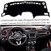 KEEGTBOX Dash Mat Cover Interior Dashboard Protection pad Compatible with Jeep Renegade SUV Sport Latitude Limited Trailhawk 2015-2022 Sunshade Glare UV Rays Protector (Black Trim)