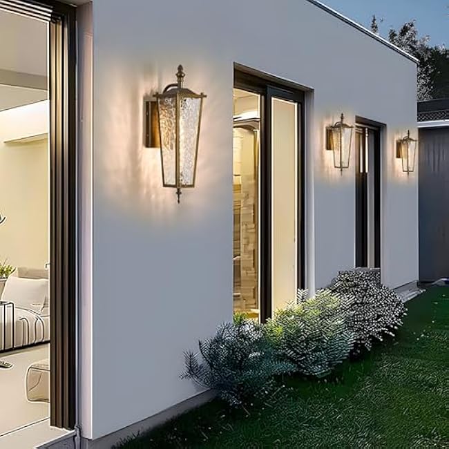 Outdoor Wall Light Fixtures Vintage Gold Exterior Wall Lantern Farmhouse Porch Sconce Lighting